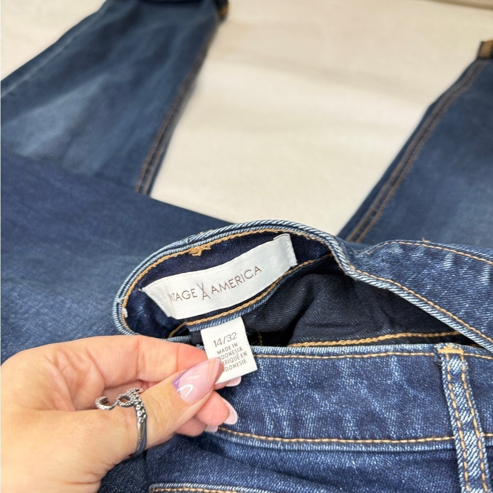 Vintage America size 14 Blue Straight Leg Jeans - Picture 5 of 5